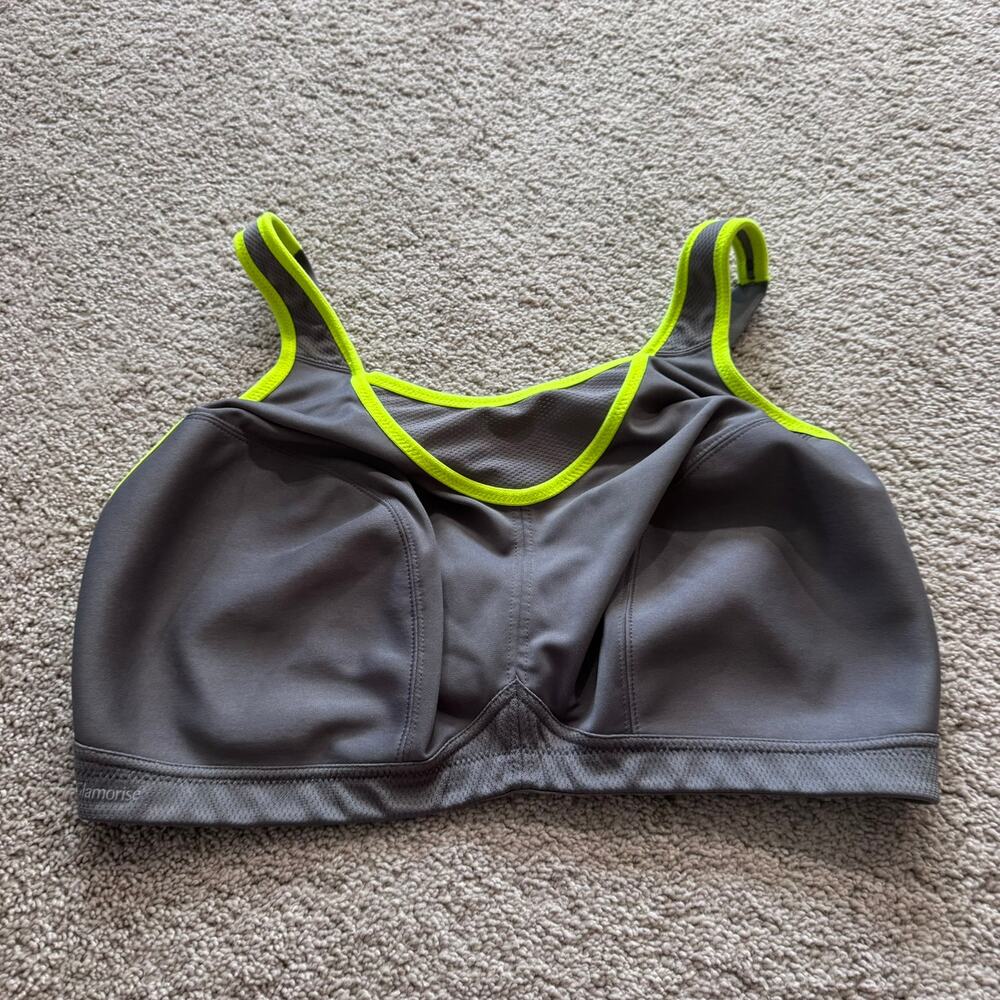 NWOT Glamorise Sport No Bounce Cami Sports Bra Gray Women's Size 44F Athleisure